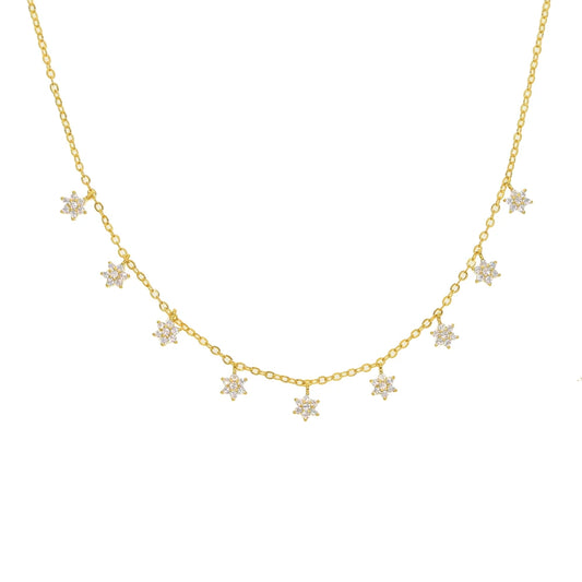 2025 New 3 Colors Flower Charm Choker Necklace Delicate Dantiy CZ Cute Charming Elegance Fashion Women Jewelry Wedding Gift