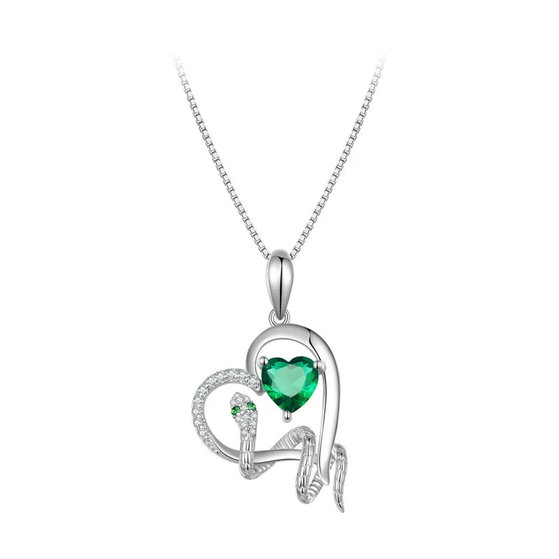 WOSTU Original Unicorn Heart Necklace Dazzling Crystal Zircon Pendant Neck Chain Enamel Process Dreamy Jewelry Gift For Women