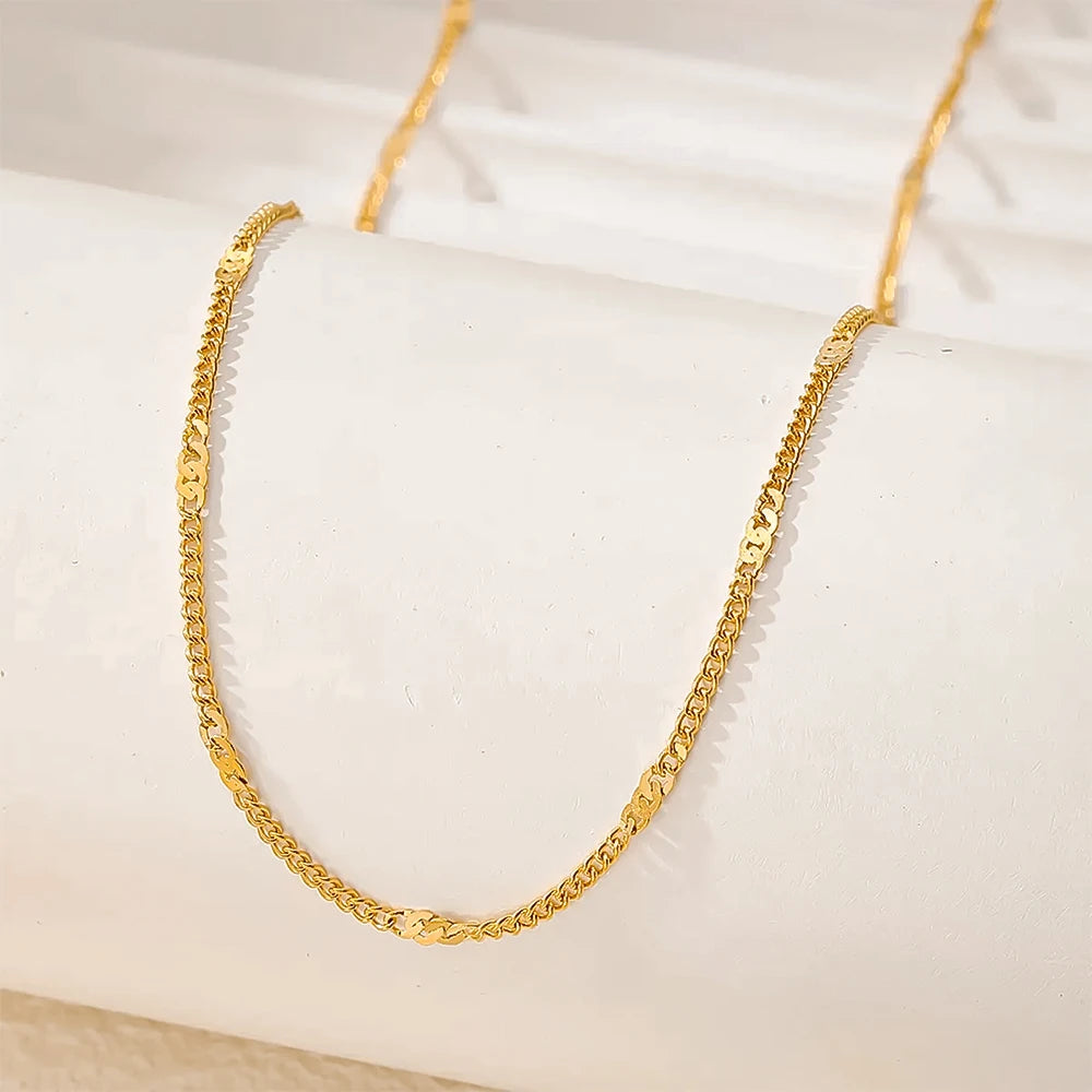 eManco Stainless Steel Necklaces Fashion Minimalist Chain Light Luxury Exquisite Necklace For Women Jewelry Non-fading