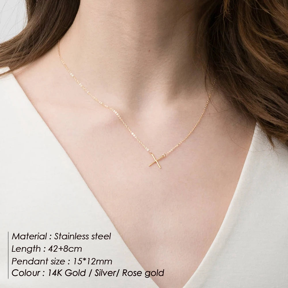 eManco Stainless Steel Gold-Plated Necklaces Punk Hammered Pendant Simple Light Women's Fashion Jewelry 48 hour shipping