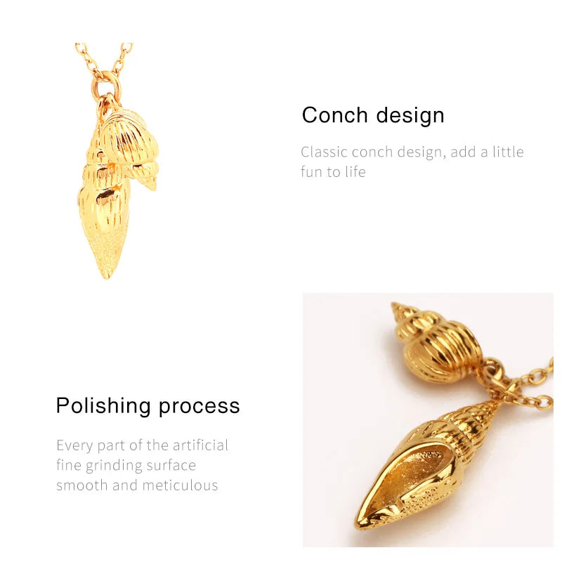 VAROLE Conch Pendant Necklace Women Gold Color Cute Choker Necklace Fashion Femme Jewelry Dropshipping