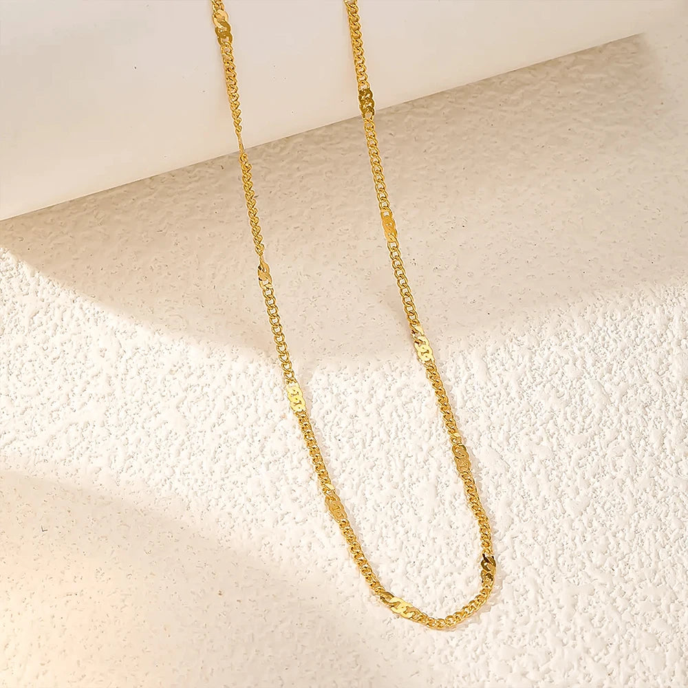 eManco Stainless Steel Necklaces Fashion Minimalist Chain Light Luxury Exquisite Necklace For Women Jewelry Non-fading