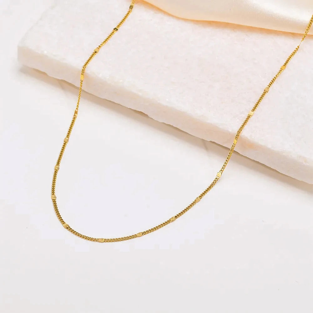 eManco Stainless Steel Necklaces Fashion Minimalist Chain Light Luxury Exquisite Necklace For Women Jewelry Non-fading