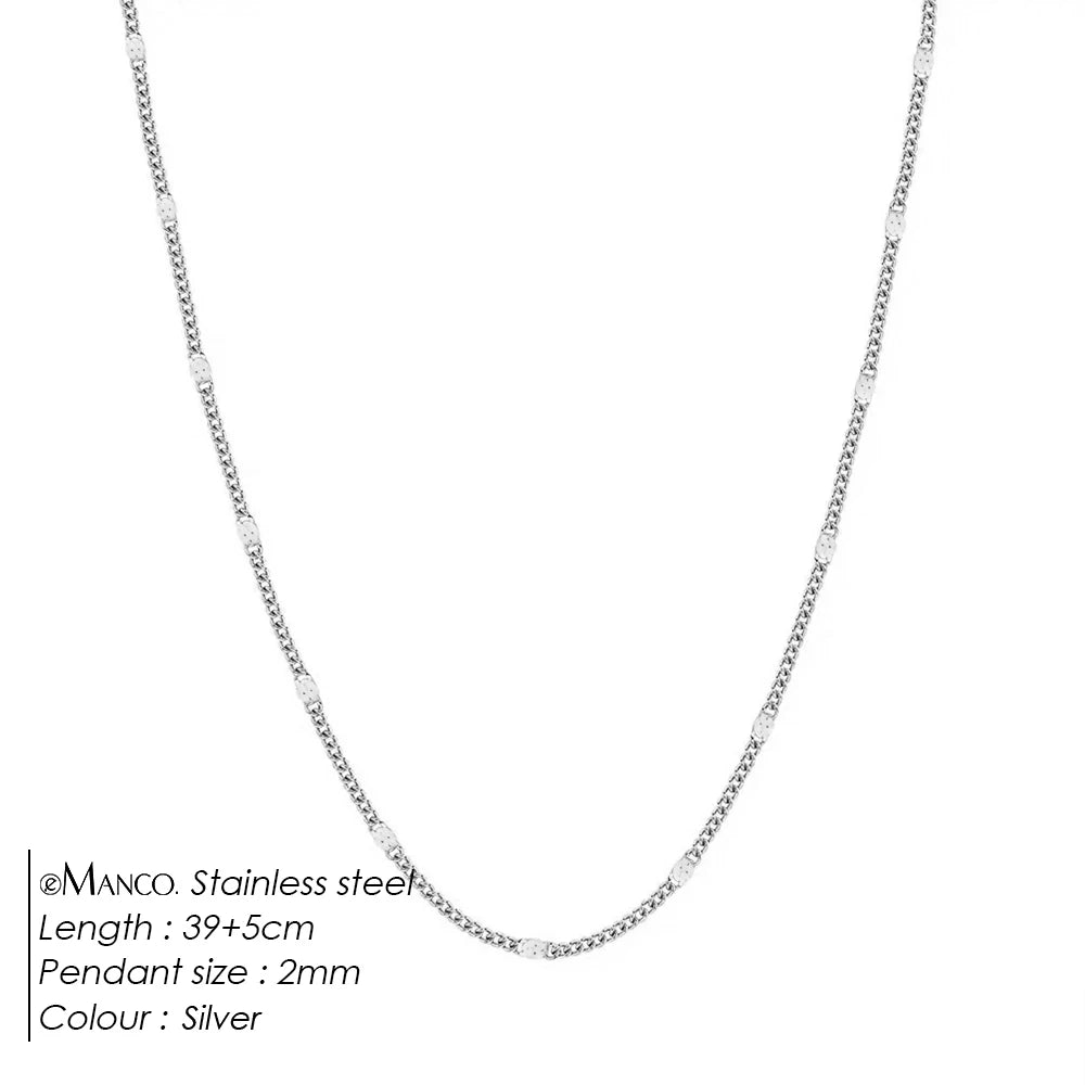eManco Stainless Steel Necklaces Fashion Minimalist Chain Light Luxury Exquisite Necklace For Women Jewelry Non-fading