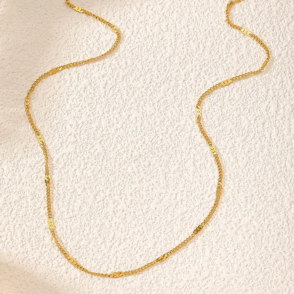 eManco Stainless Steel Necklaces Fashion Minimalist Chain Light Luxury Exquisite Necklace For Women Jewelry Non-fading