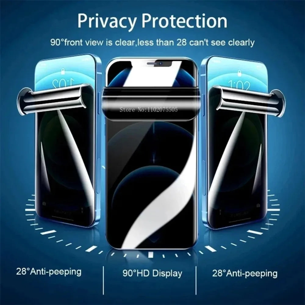4Pcs Anti-Spy Hydrogel Soft Film For iPhone 17 16 15 14 Pro Max Screen Protector For iPhone 12 13 11 Pro 14 15 Plus XR XS Max