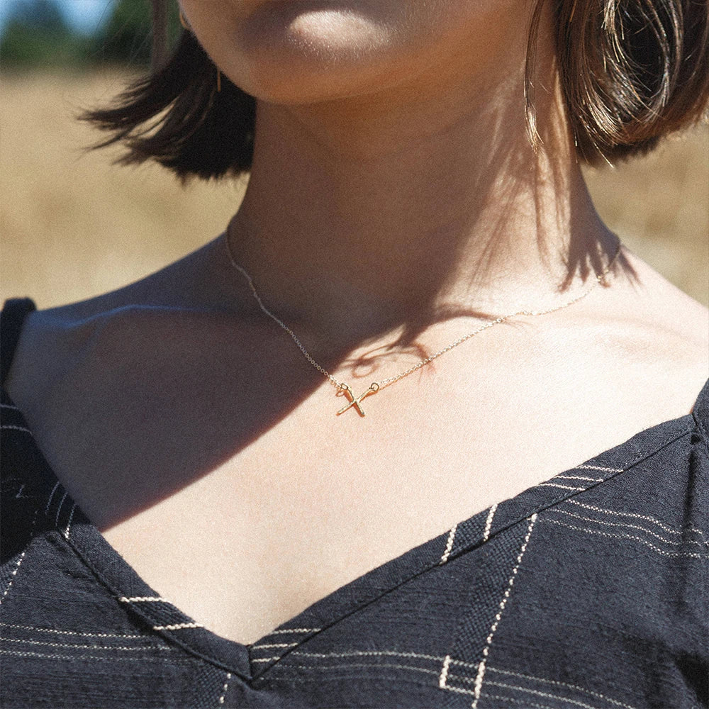 eManco Stainless Steel Gold-Plated Necklaces Punk Hammered Pendant Simple Light Women's Fashion Jewelry 48 hour shipping