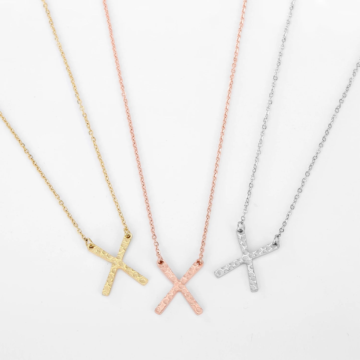 eManco Stainless Steel Gold-Plated Necklaces Punk Hammered Pendant Simple Light Women's Fashion Jewelry 48 hour shipping