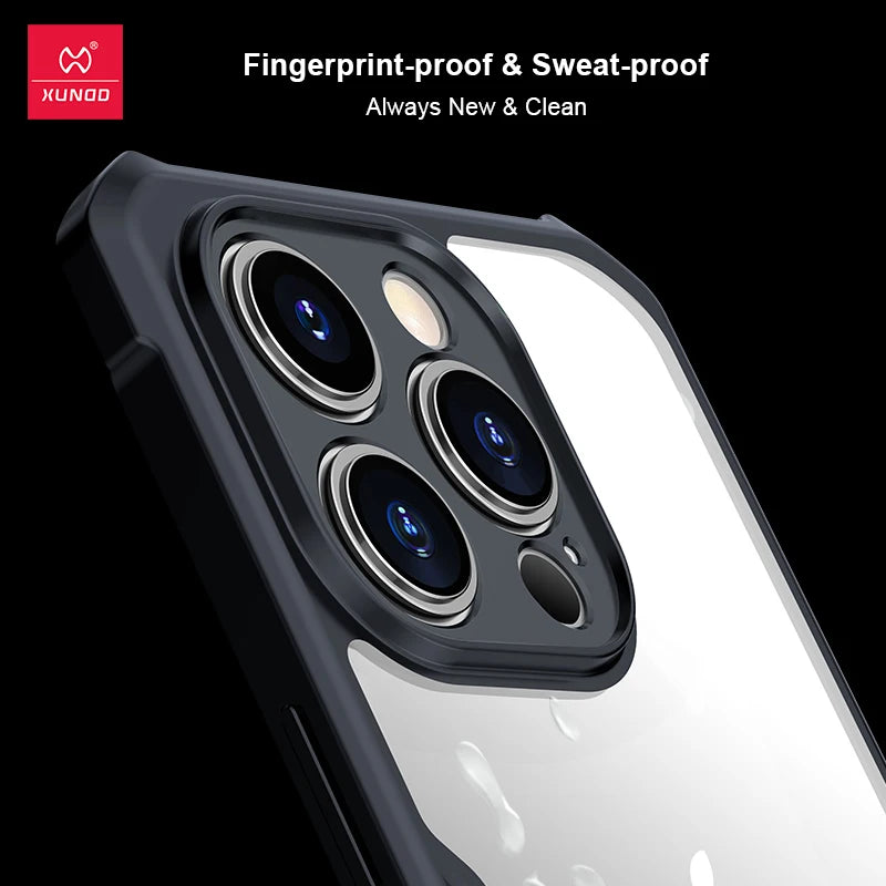 For iPhone 15 Pro Max Case XUNDD For iPhone 13 14 15 Pro Plus Max Shockproof Phone Cases Transparent Back Cover Protective Shell