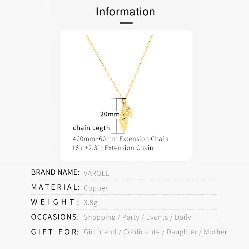 VAROLE Conch Pendant Necklace Women Gold Color Cute Choker Necklace Fashion Femme Jewelry Dropshipping