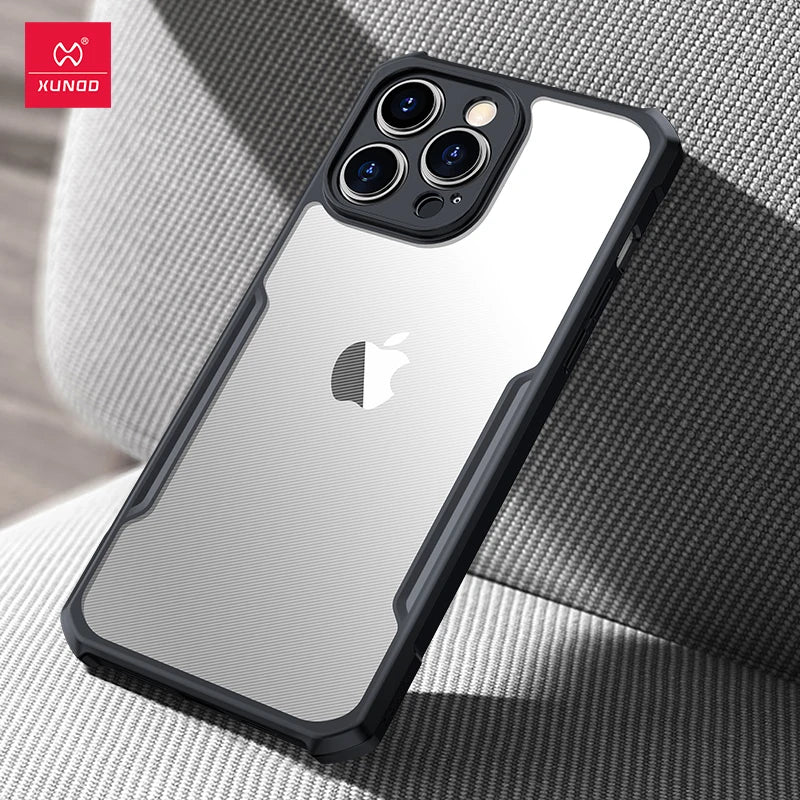 For iPhone 15 Pro Max Case XUNDD For iPhone 13 14 15 Pro Plus Max Shockproof Phone Cases Transparent Back Cover Protective Shell