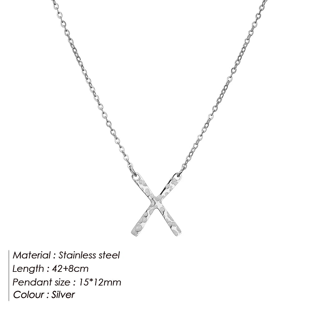eManco Stainless Steel Gold-Plated Necklaces Punk Hammered Pendant Simple Light Women's Fashion Jewelry 48 hour shipping