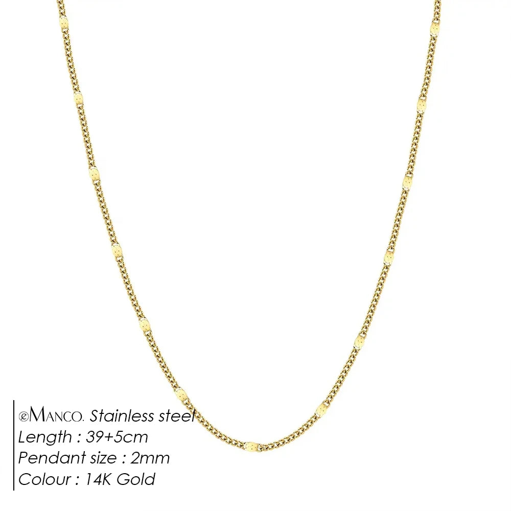 eManco Stainless Steel Necklaces Fashion Minimalist Chain Light Luxury Exquisite Necklace For Women Jewelry Non-fading