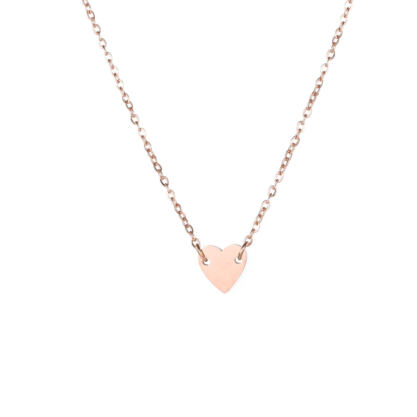 eManco Stainless Steel LOVE Initial Choker Necklace For Women Heart Necklace delicate short chain Valentine's gift