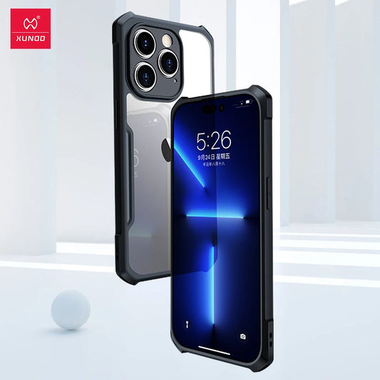 For iPhone 15 Pro Max Case XUNDD For iPhone 13 14 15 Pro Plus Max Shockproof Phone Cases Transparent Back Cover Protective Shell