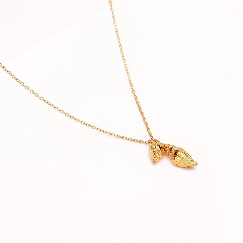 VAROLE Conch Pendant Necklace Women Gold Color Cute Choker Necklace Fashion Femme Jewelry Dropshipping
