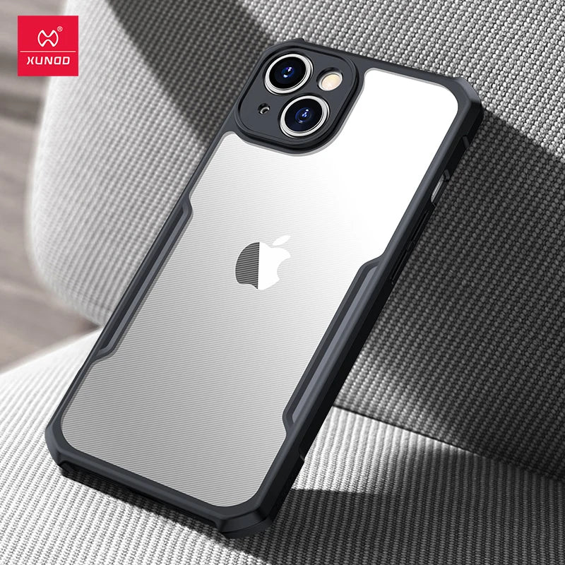 For iPhone 15 Pro Max Case XUNDD For iPhone 13 14 15 Pro Plus Max Shockproof Phone Cases Transparent Back Cover Protective Shell