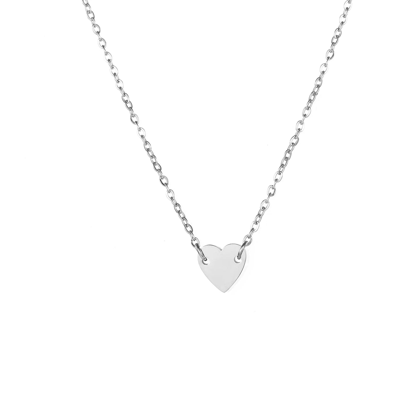 eManco Stainless Steel LOVE Initial Choker Necklace For Women Heart Necklace delicate short chain Valentine's gift